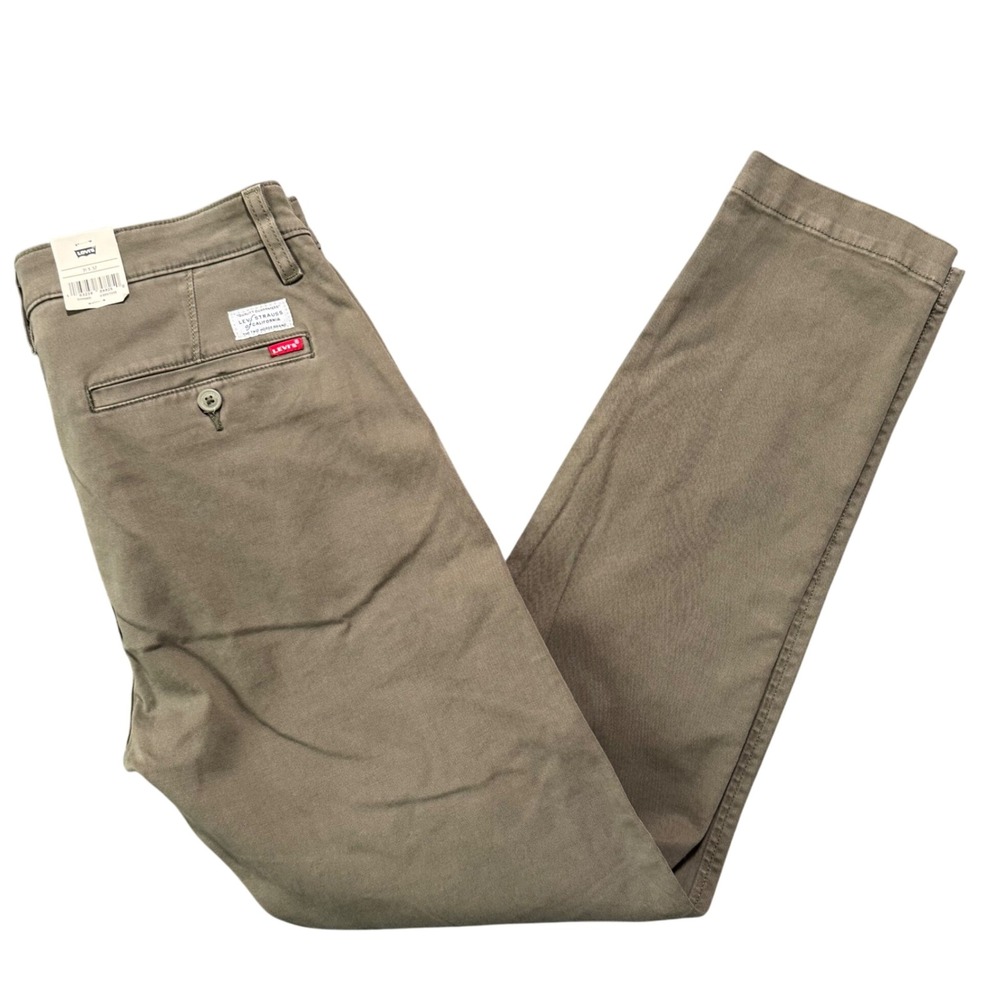 Levi's XX Chino Slim‎ Taper 31x32 Green Stretch Mens Pants  Khaki Garment Dyed